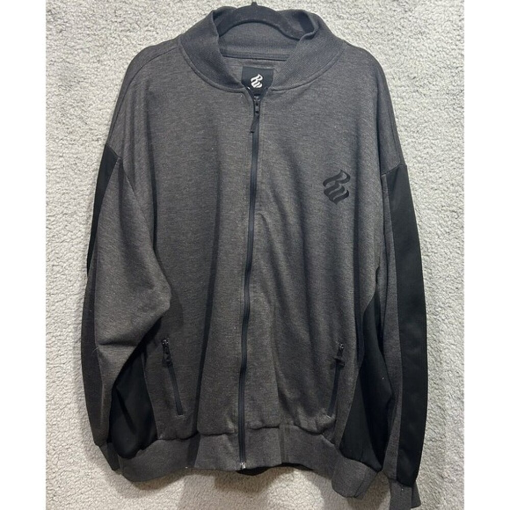 Rocawear Black Gray 3xb Sweatshirt Jacket Full Zip Pockets